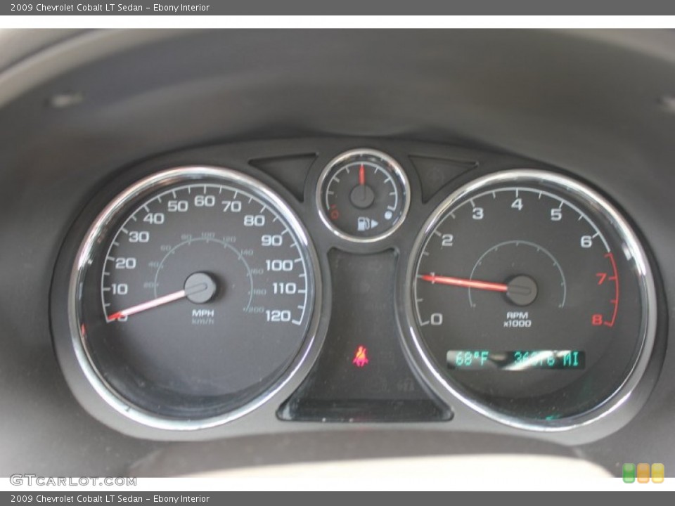Ebony Interior Gauges for the 2009 Chevrolet Cobalt LT Sedan #66594934