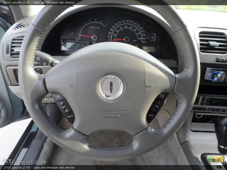 Dark Ash/Medium Ash Interior Steering Wheel for the 2003 Lincoln LS V8 #66601067