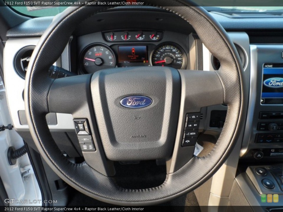 Raptor Black Leather/Cloth Interior Steering Wheel for the 2012 Ford F150 SVT Raptor SuperCrew 4x4 #66602062
