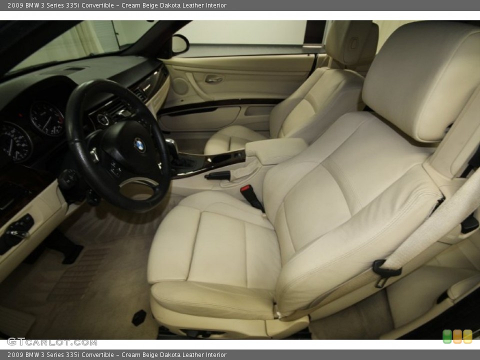 Cream Beige Dakota Leather Interior Photo for the 2009 BMW 3 Series 335i Convertible #66612988