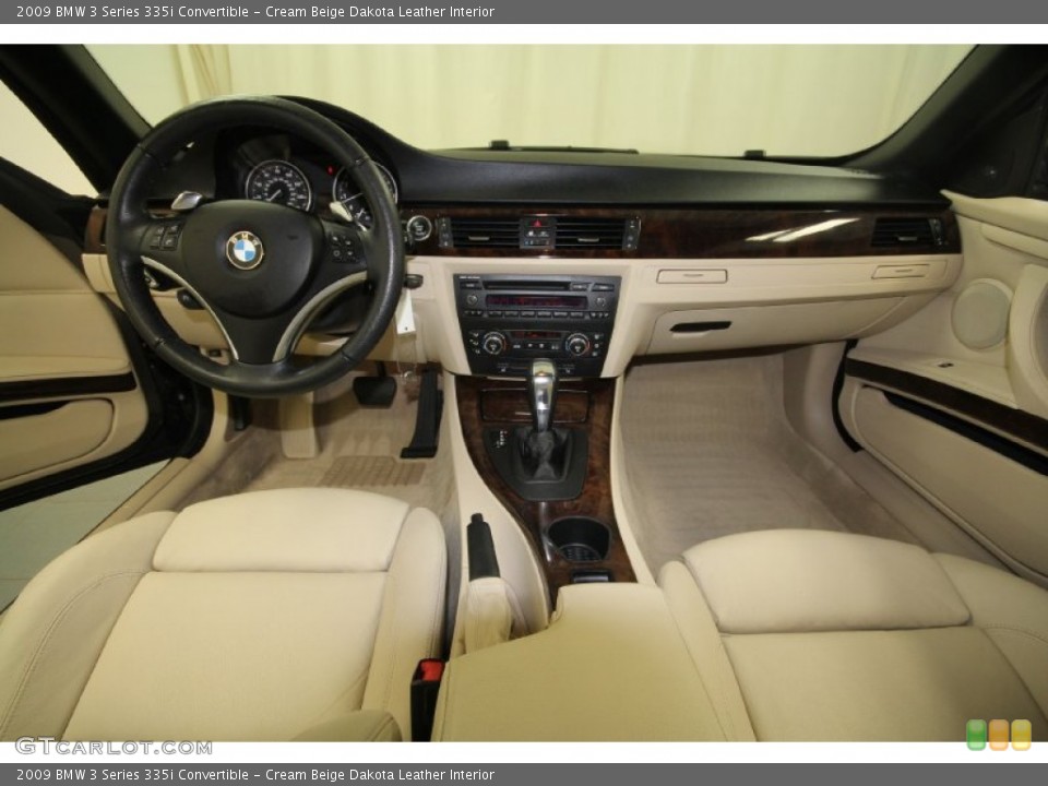 Cream Beige Dakota Leather Interior Dashboard for the 2009 BMW 3 Series 335i Convertible #66612991