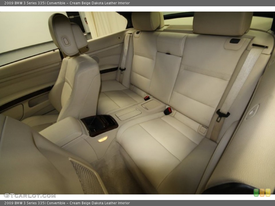 Cream Beige Dakota Leather Interior Rear Seat for the 2009 BMW 3 Series 335i Convertible #66613021