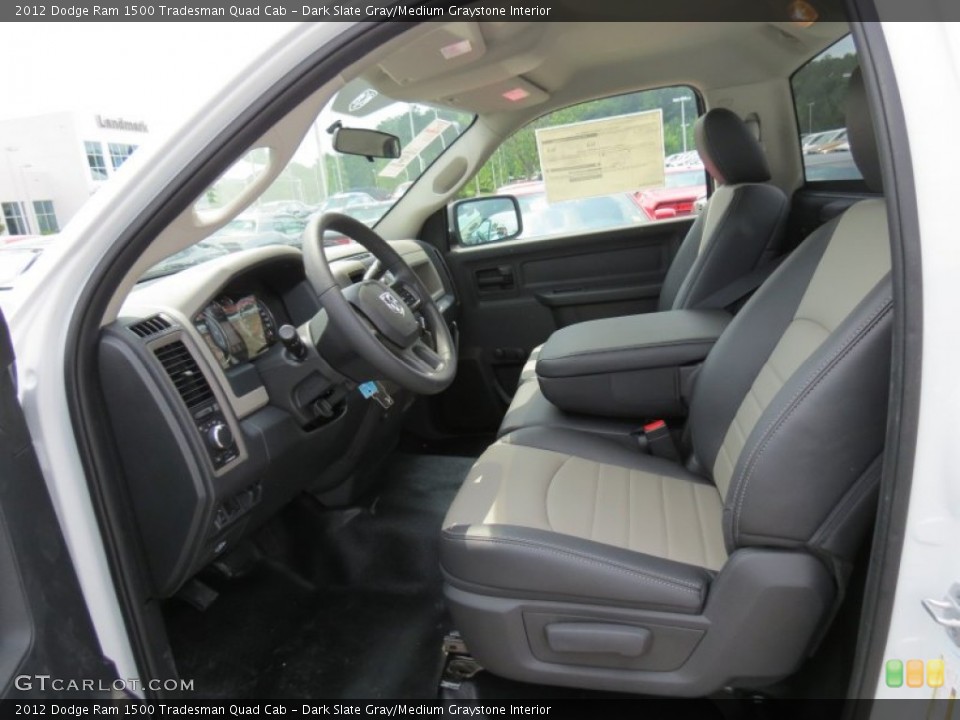Dark Slate Gray/Medium Graystone Interior Photo for the 2012 Dodge Ram 1500 Tradesman Quad Cab #66616436