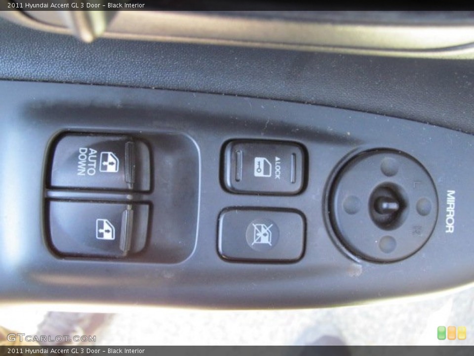 Black Interior Controls for the 2011 Hyundai Accent GL 3 Door #66621848