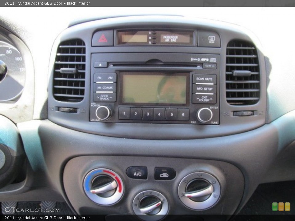 Black Interior Controls for the 2011 Hyundai Accent GL 3 Door #66621884