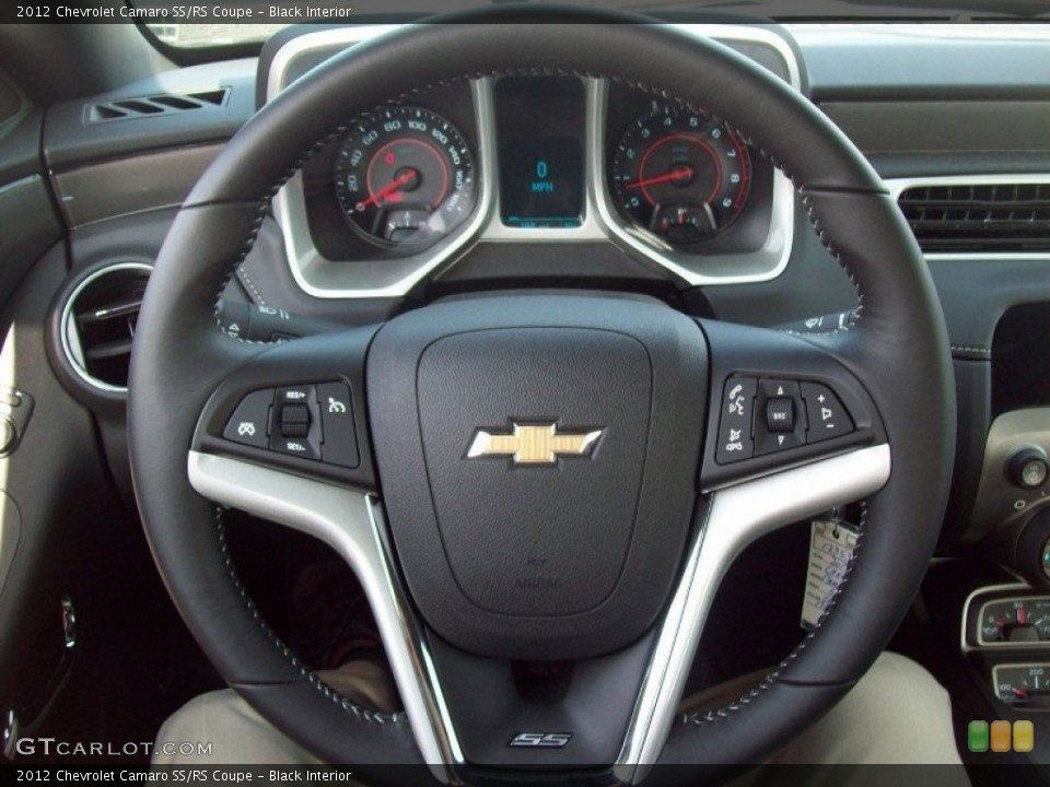 Black Interior Steering Wheel for the 2012 Chevrolet Camaro SS/RS Coupe #66626972