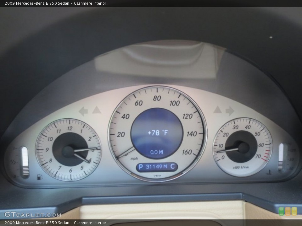 Cashmere Interior Gauges for the 2009 Mercedes-Benz E 350 Sedan #66627509
