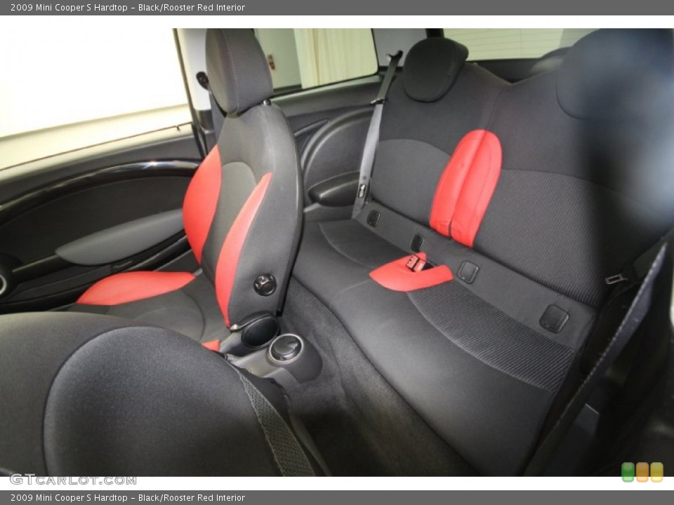 Black/Rooster Red Interior Rear Seat for the 2009 Mini Cooper S Hardtop #66629438