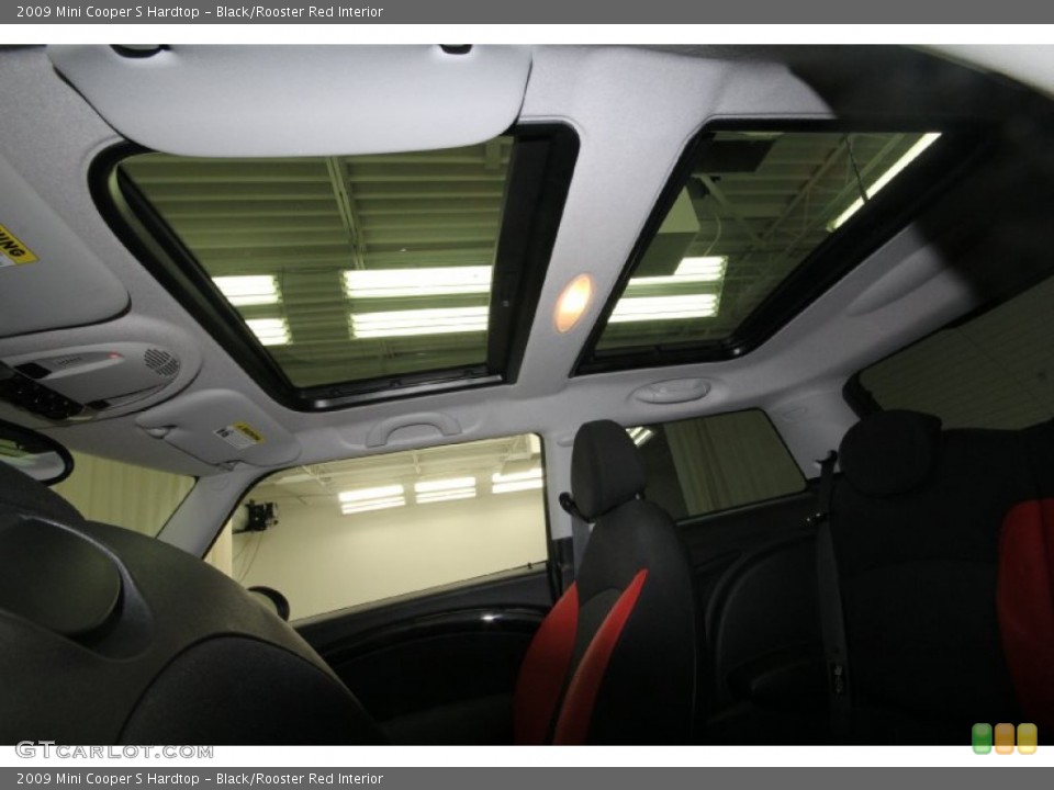 Black/Rooster Red Interior Sunroof for the 2009 Mini Cooper S Hardtop #66629543