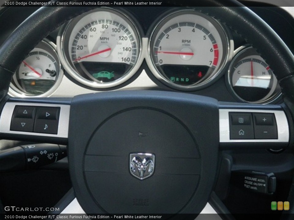 Pearl White Leather Interior Gauges for the 2010 Dodge Challenger R/T Classic Furious Fuchsia Edition #66640838