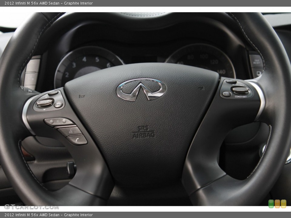 Graphite Interior Steering Wheel for the 2012 Infiniti M 56x AWD Sedan #66642329