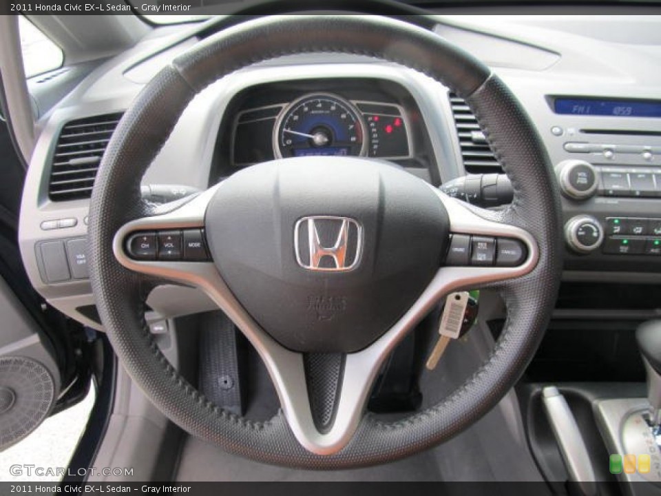 Gray Interior Steering Wheel for the 2011 Honda Civic EX-L Sedan #66645496