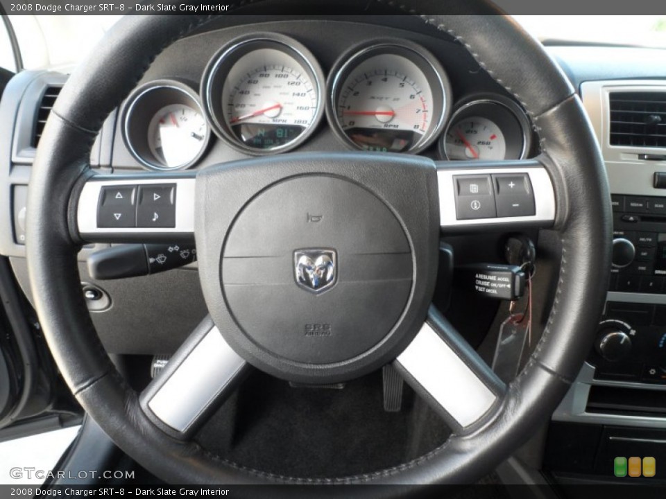 Dark Slate Gray Interior Steering Wheel for the 2008 Dodge Charger SRT-8 #66652313