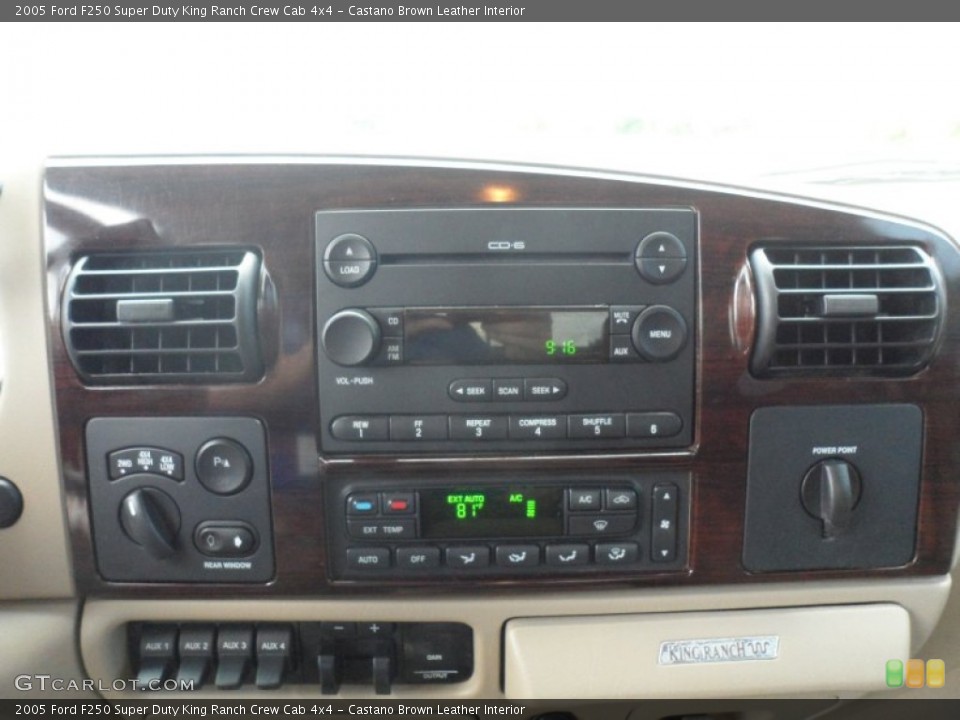 Castano Brown Leather Interior Controls for the 2005 Ford F250 Super Duty King Ranch Crew Cab 4x4 #66652702