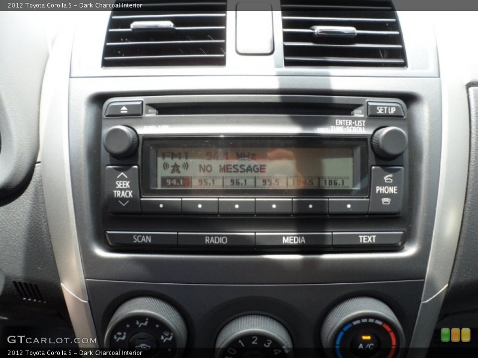 Dark Charcoal Interior Audio System for the 2012 Toyota Corolla S #66657473