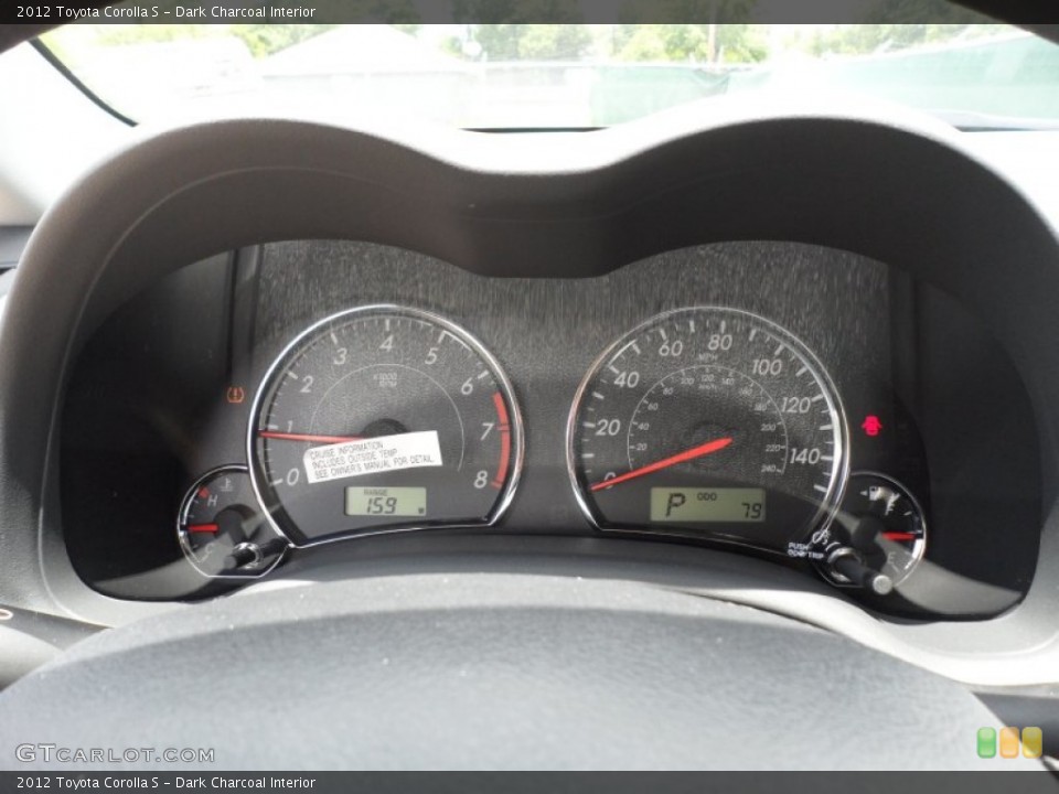 Dark Charcoal Interior Gauges for the 2012 Toyota Corolla S #66657515