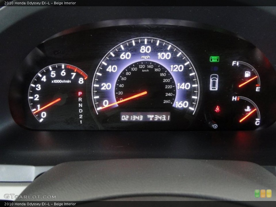 Beige Interior Gauges for the 2010 Honda Odyssey EX-L #66661166