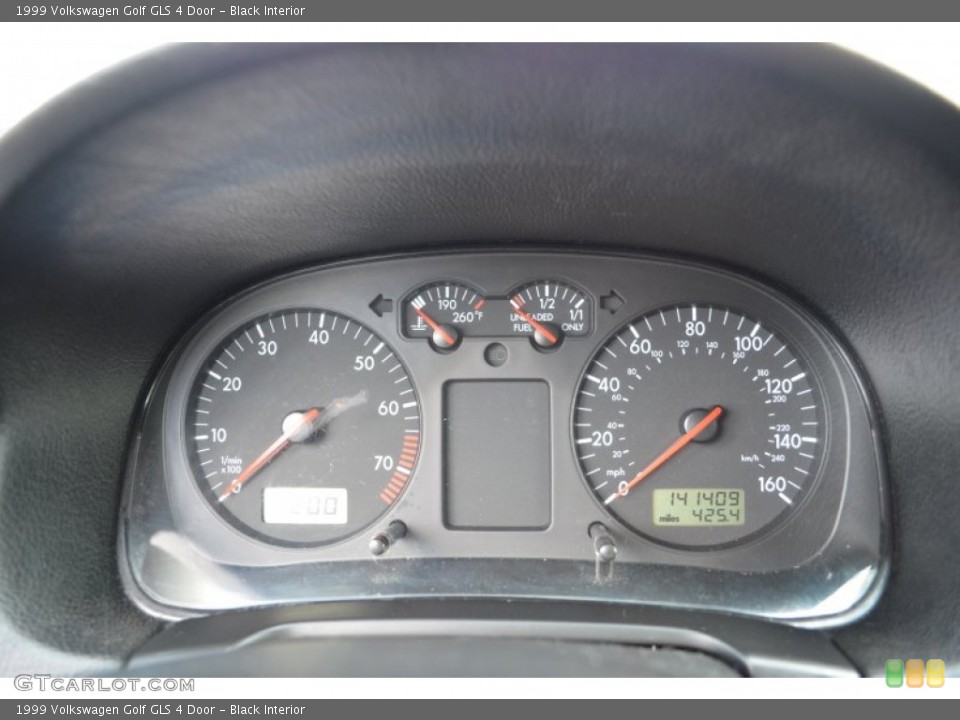 Black Interior Gauges for the 1999 Volkswagen Golf GLS 4 Door #66666644