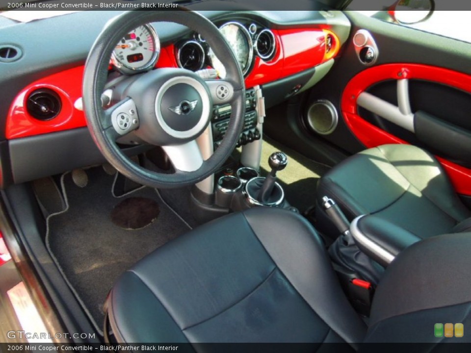 Black/Panther Black Interior Prime Interior for the 2006 Mini Cooper Convertible #66667532