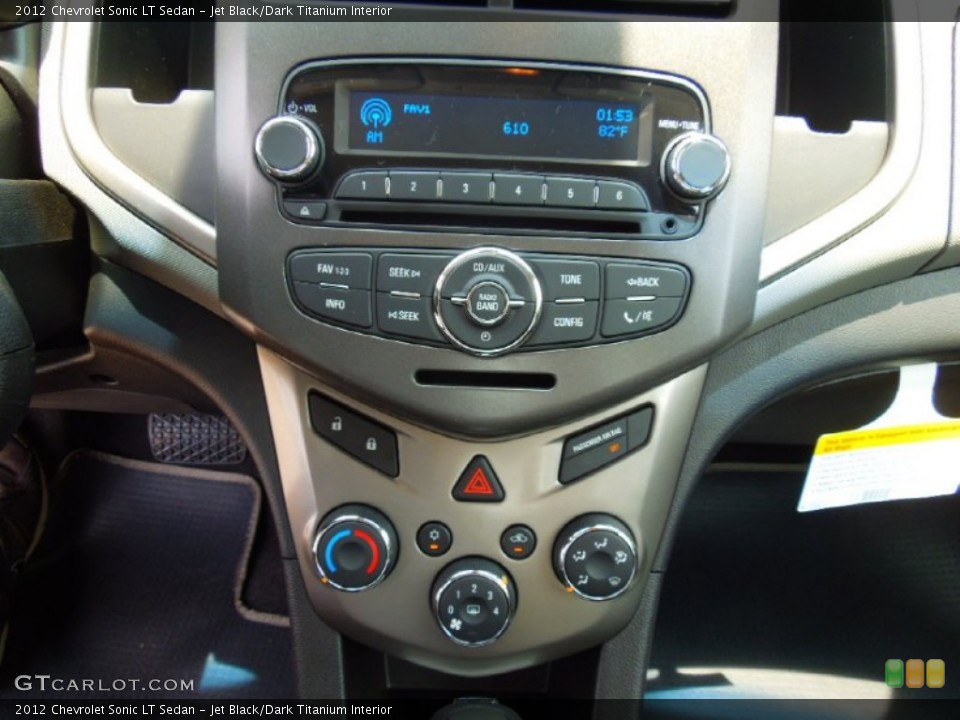 Jet Black/Dark Titanium Interior Controls for the 2012 Chevrolet Sonic LT Sedan #66670166