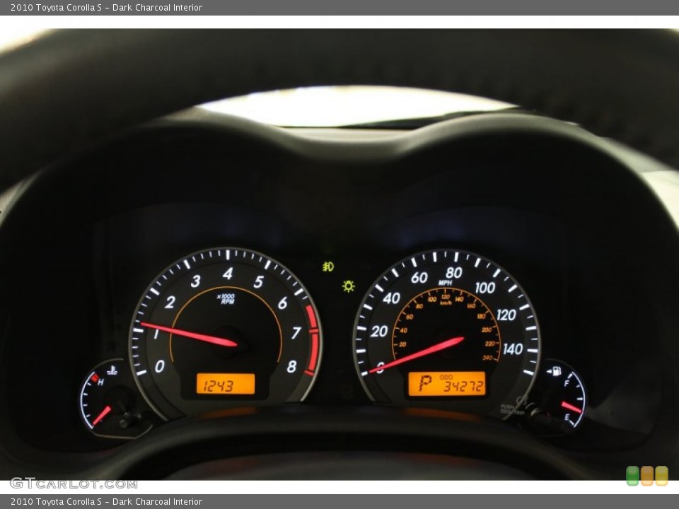 Dark Charcoal Interior Gauges for the 2010 Toyota Corolla S #66671354