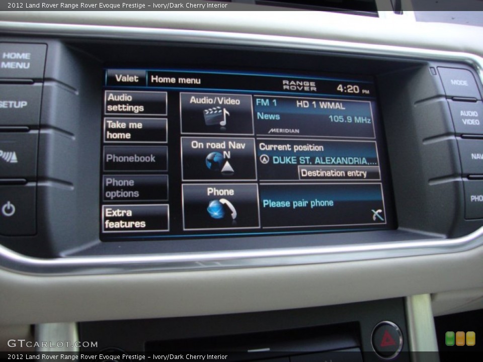 Ivory/Dark Cherry Interior Controls for the 2012 Land Rover Range Rover Evoque Prestige #66674660