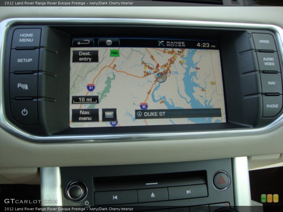 Ivory/Dark Cherry Interior Navigation for the 2012 Land Rover Range Rover Evoque Prestige #66674663