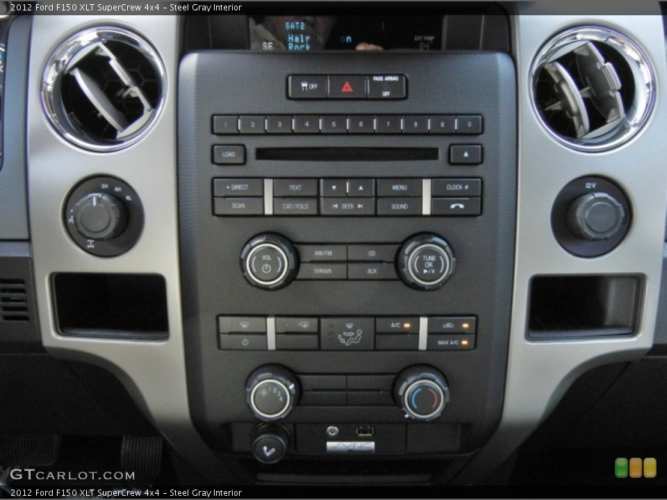 Steel Gray Interior Controls for the 2012 Ford F150 XLT SuperCrew 4x4 #66684675