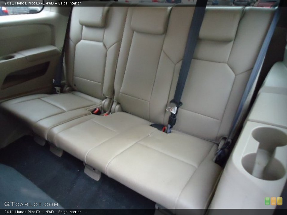 Beige Interior Rear Seat for the 2011 Honda Pilot EX-L 4WD #66685214