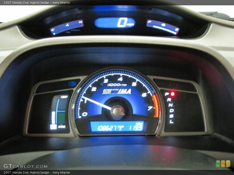 Ivory Interior Gauges for the 2007 Honda Civic Hybrid Sedan #66685745