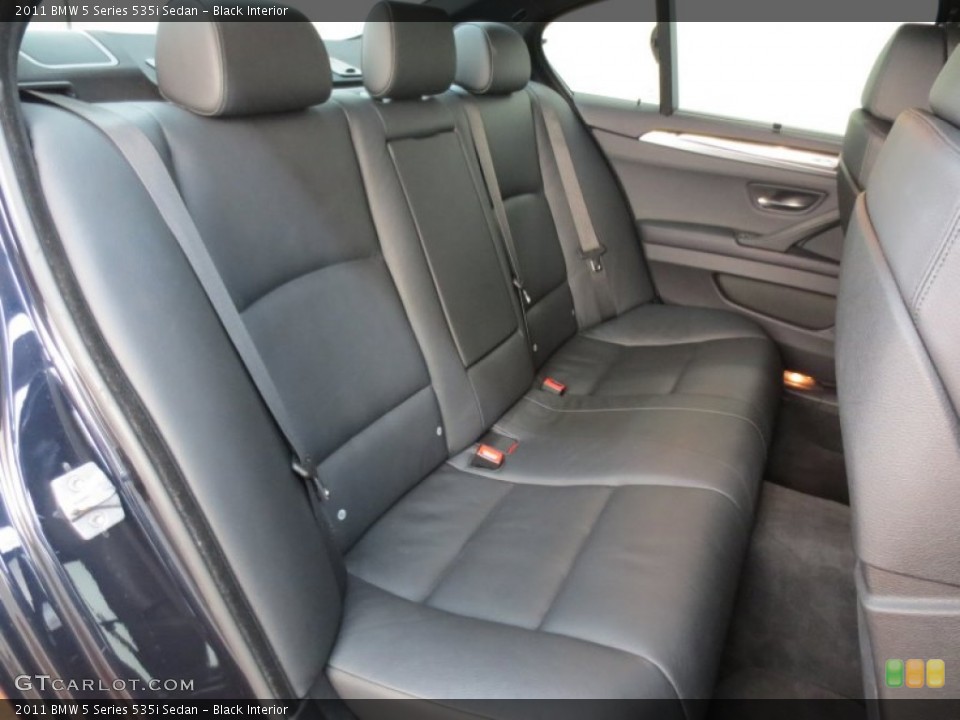 Black Interior Rear Seat for the 2011 BMW 5 Series 535i Sedan #66685824