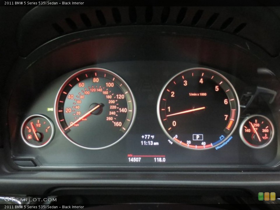 Black Interior Gauges for the 2011 BMW 5 Series 535i Sedan #66685889