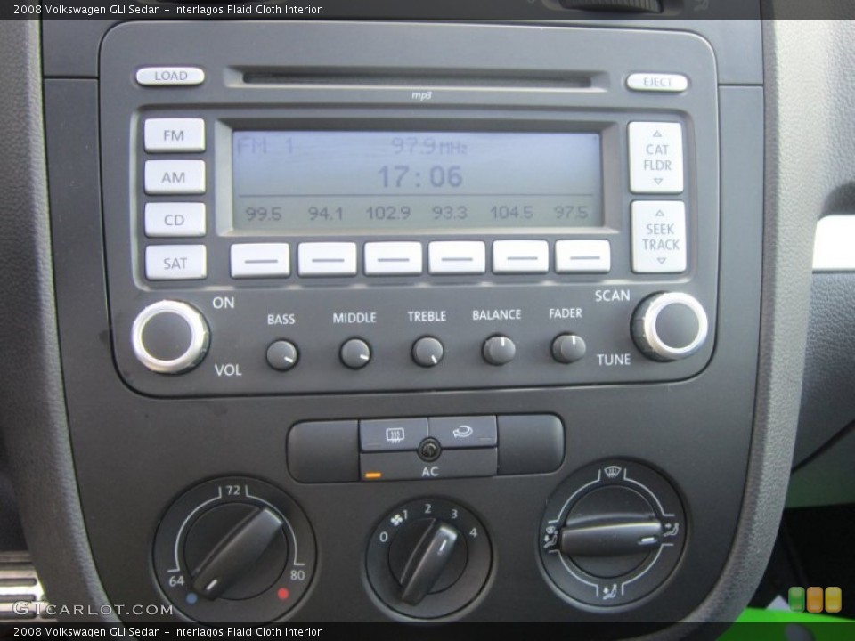Interlagos Plaid Cloth Interior Controls for the 2008 Volkswagen GLI Sedan #66686597