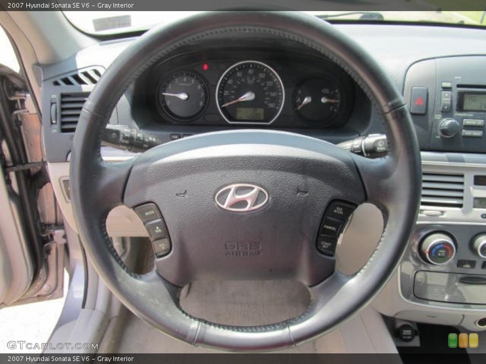 Gray Interior Steering Wheel for the 2007 Hyundai Sonata SE V6 #66687512