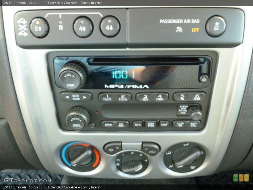 Ebony Interior Controls for the 2012 Chevrolet Colorado LT Extended Cab 4x4 #66689189