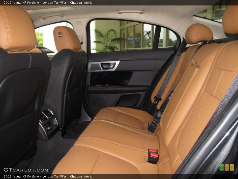 London Tan/Warm Charcoal Interior Rear Seat for the 2012 Jaguar XF Portfolio #66692973