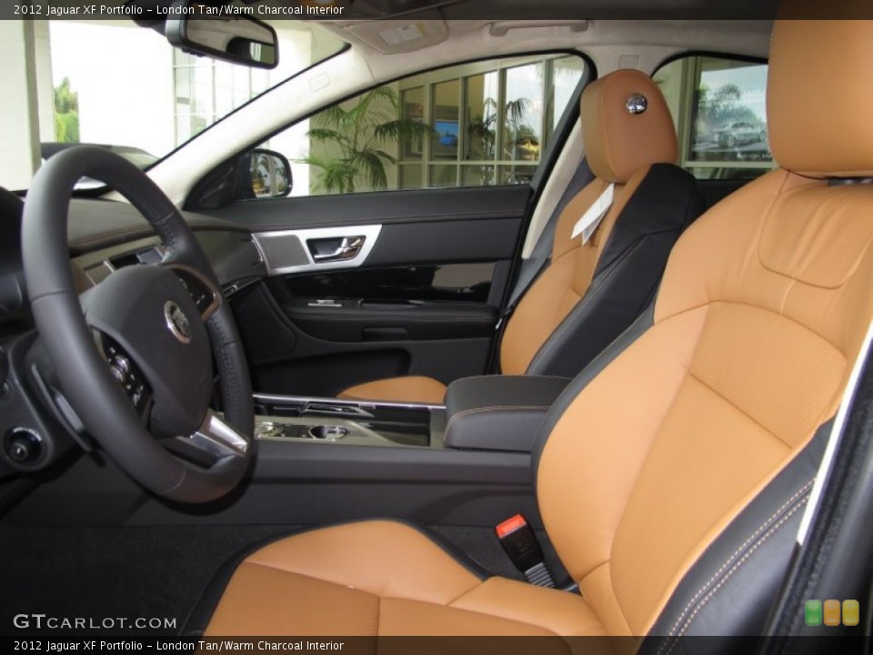 London Tan/Warm Charcoal Interior Front Seat for the 2012 Jaguar XF Portfolio #66692980