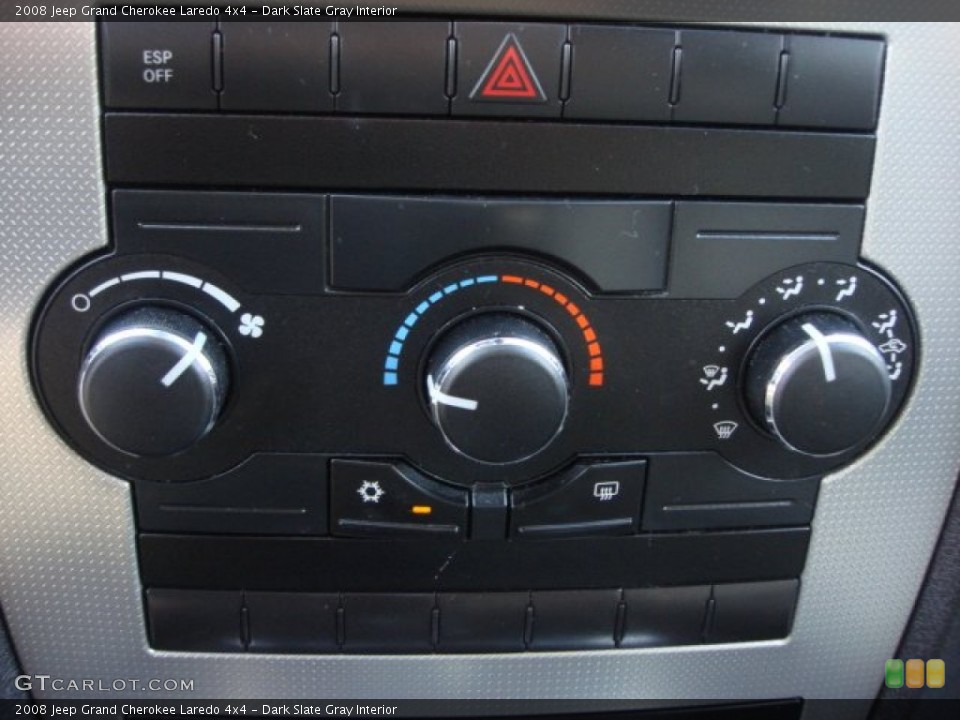 Dark Slate Gray Interior Controls for the 2008 Jeep Grand Cherokee Laredo 4x4 #66697547