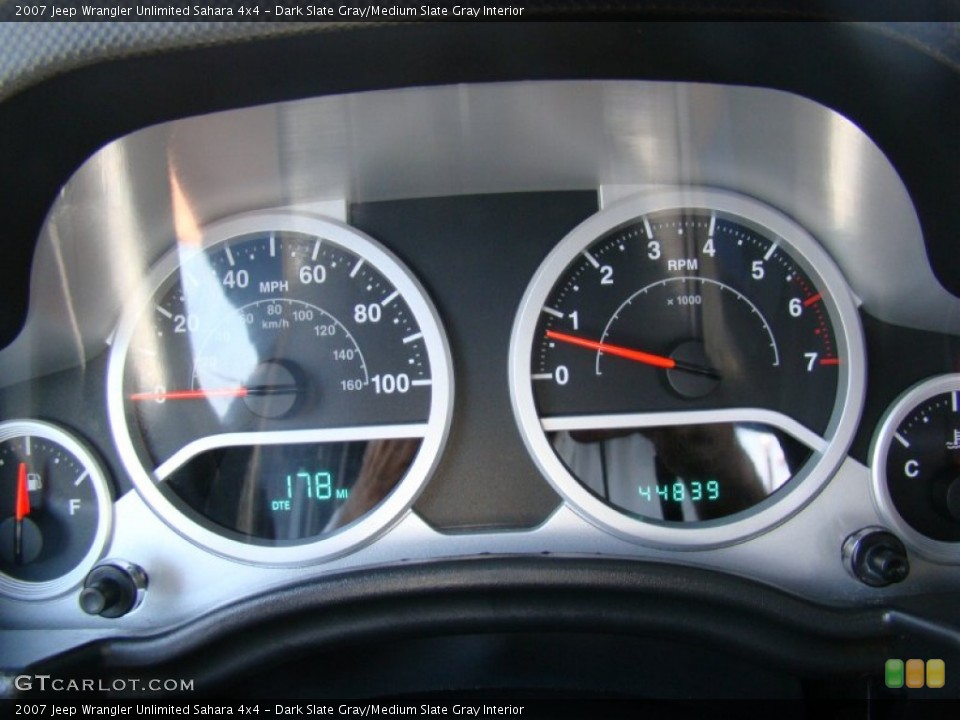 Dark Slate Gray/Medium Slate Gray Interior Gauges for the 2007 Jeep Wrangler Unlimited Sahara 4x4 #66698366