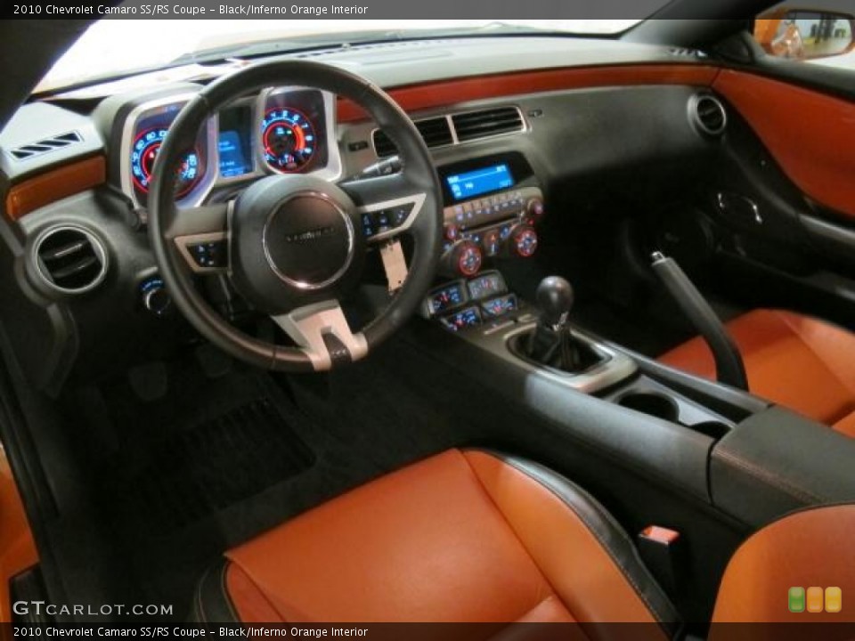 Black/Inferno Orange Interior Prime Interior for the 2010 Chevrolet Camaro SS/RS Coupe #66701033