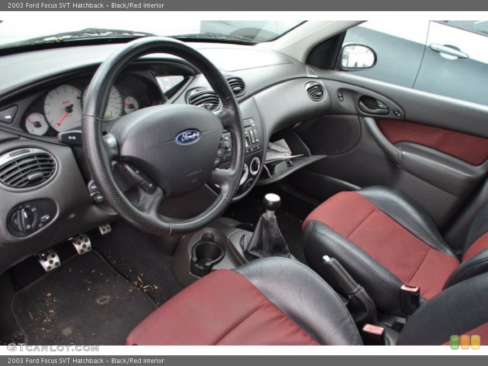 Black/Red Interior Prime Interior for the 2003 Ford Focus SVT Hatchback #66706823
