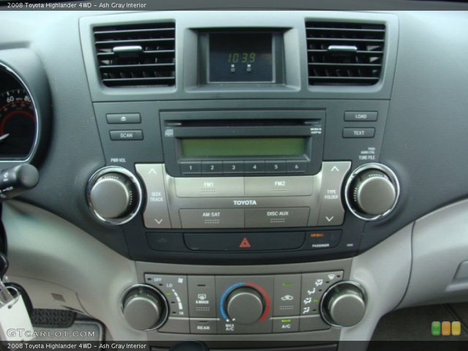 Ash Gray Interior Controls for the 2008 Toyota Highlander 4WD #66708719