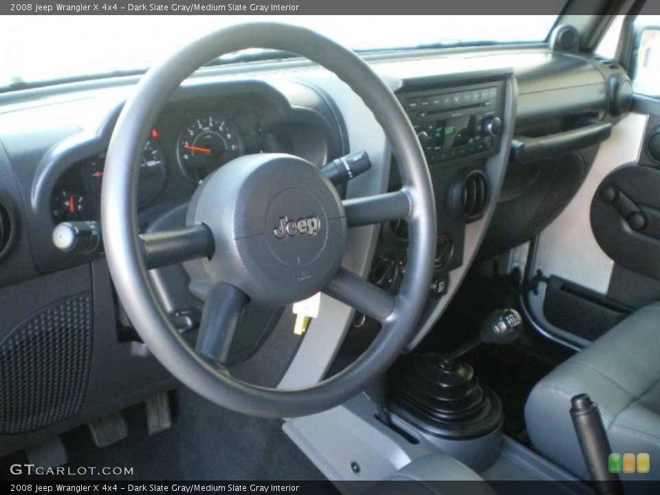 Dark Slate Gray/Medium Slate Gray Interior Steering Wheel for the 2008 Jeep Wrangler X 4x4 #66711155