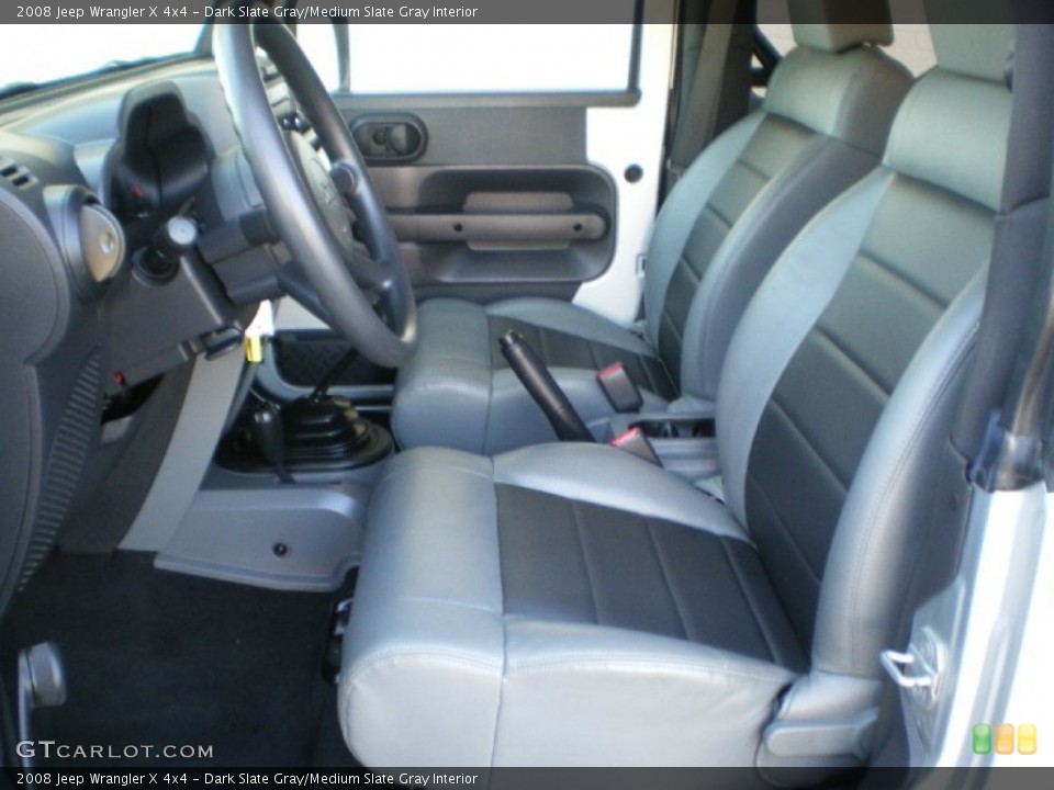 Dark Slate Gray/Medium Slate Gray Interior Front Seat for the 2008 Jeep Wrangler X 4x4 #66711164
