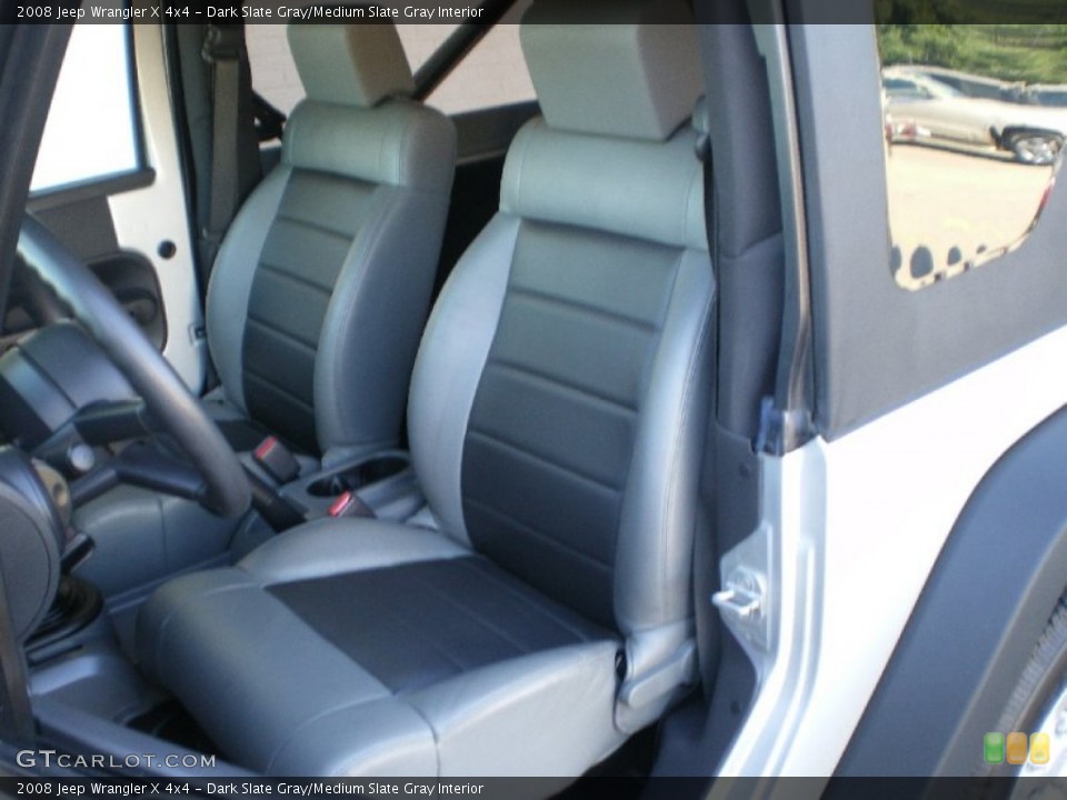 Dark Slate Gray/Medium Slate Gray Interior Front Seat for the 2008 Jeep Wrangler X 4x4 #66711173