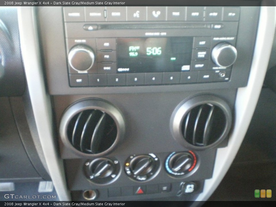 Dark Slate Gray/Medium Slate Gray Interior Controls for the 2008 Jeep Wrangler X 4x4 #66711191