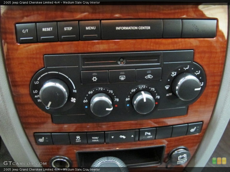 Medium Slate Gray Interior Controls for the 2005 Jeep Grand Cherokee Limited 4x4 #66712385