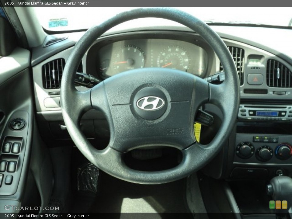 Gray Interior Steering Wheel for the 2005 Hyundai Elantra GLS Sedan #66717128