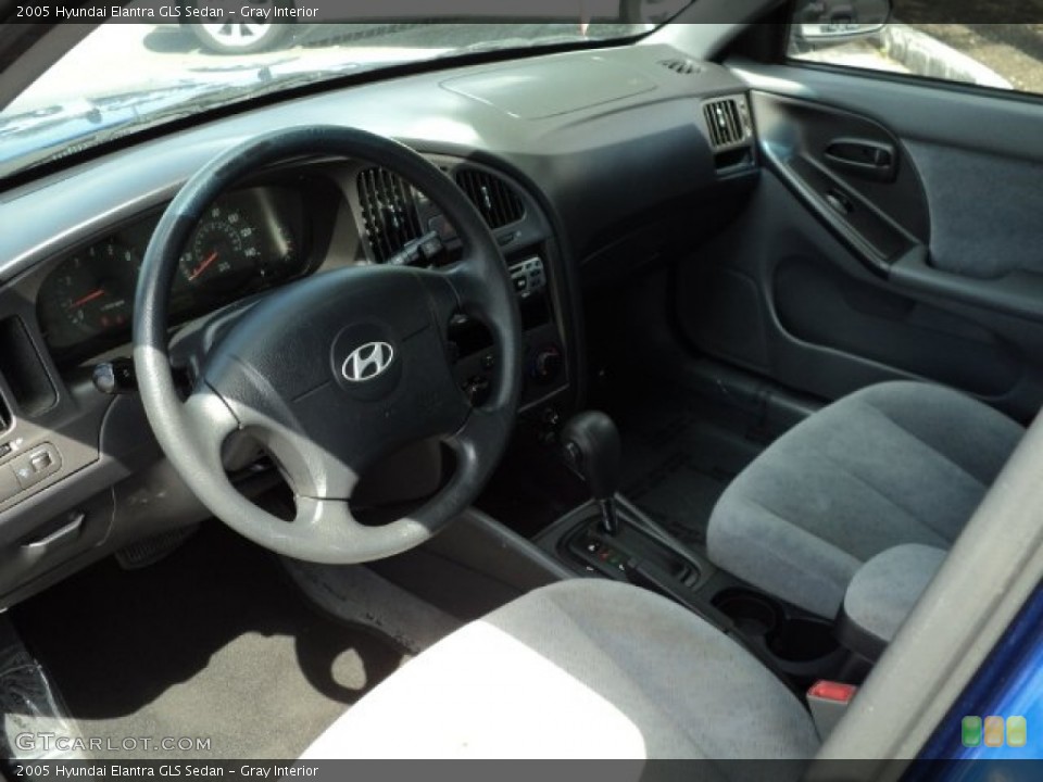 Gray Interior Prime Interior for the 2005 Hyundai Elantra GLS Sedan #66717170