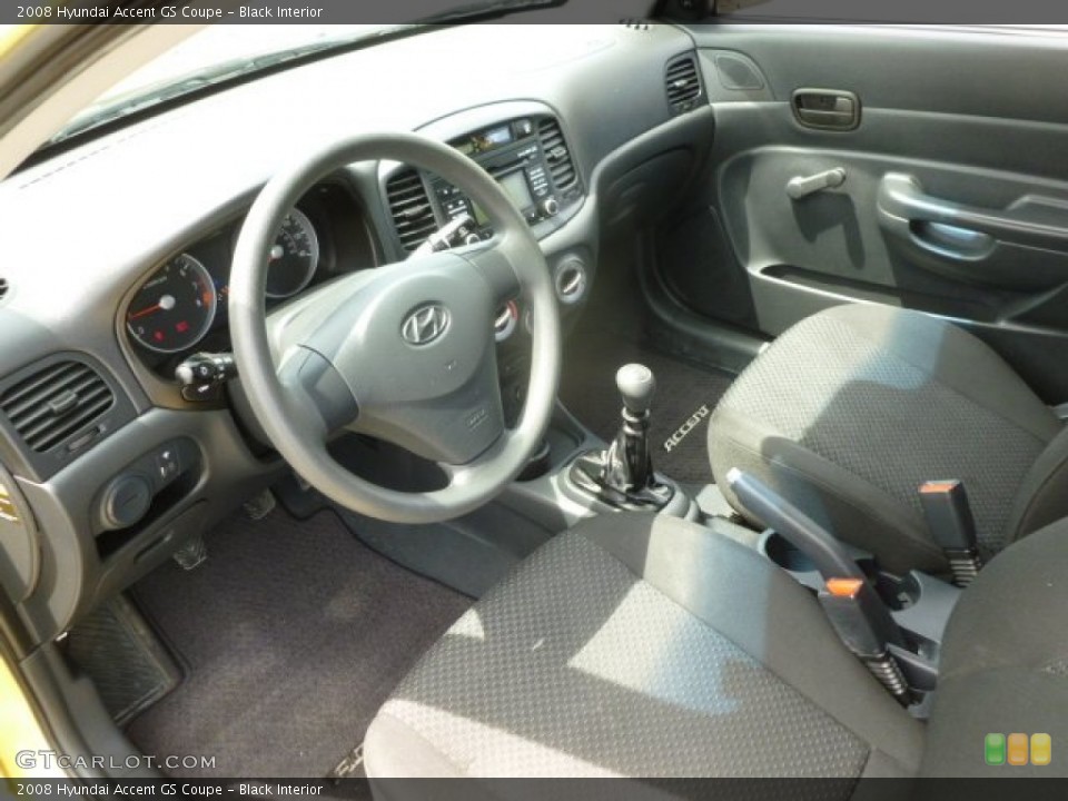 Black Interior Prime Interior for the 2008 Hyundai Accent GS Coupe #66719003
